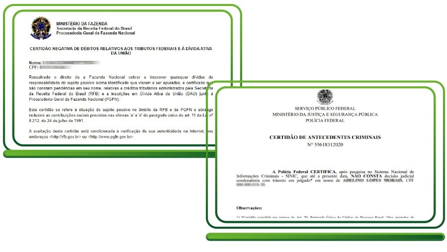 Exemplo de retorno do Portal público contendo informações