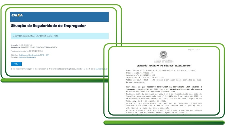 Exemplo de retorno do Portal público contendo dados de Pessoa jurídica