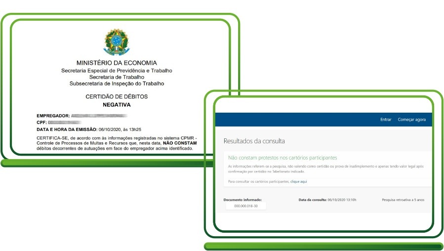 Exemplo de retorno de Portais públicos diversos